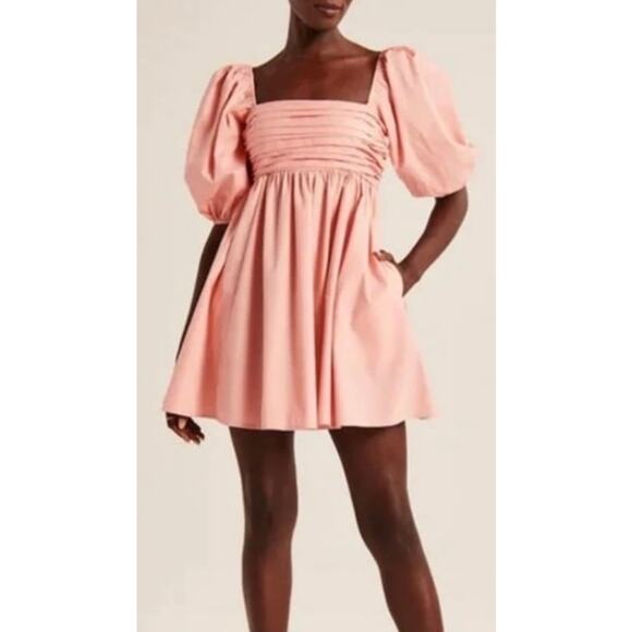 Abercrombie & Fitch Dresses & Skirts - Abercrombie & Fitch Mini Dress Women XS Pink Puff Sleeve Smoking Coquette Party